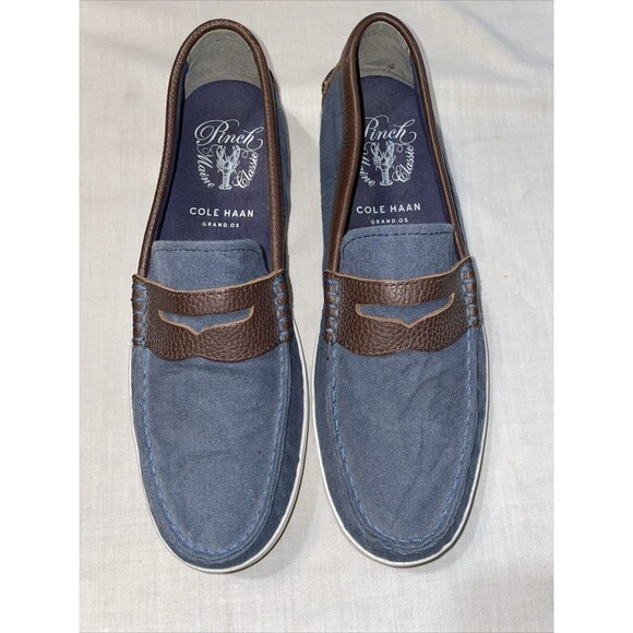 Cole Haan Pinch Men’s Fabric Penny Loafers Size 10 M Blue Brown Boating Walking main image 4